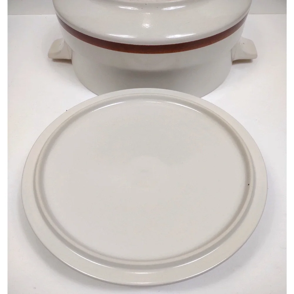 VTG Camelot Stoneware 3 Quart Casserole Dish w Lid Sandstone Brown Japan MCM EUC